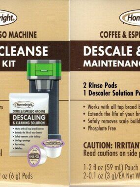 Homebright Coffee & Espresso Machine Descale & Cleance Maintenance Kit, 2 fl. oz